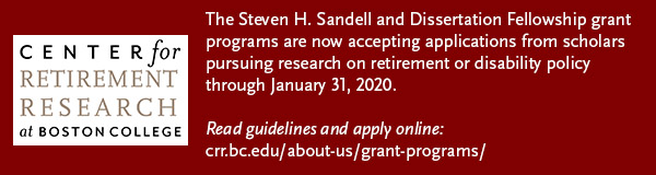 Advertisement: Center for Retirement Research at Boston College