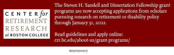 Advertisement: Center for Retirement Research at Boston College